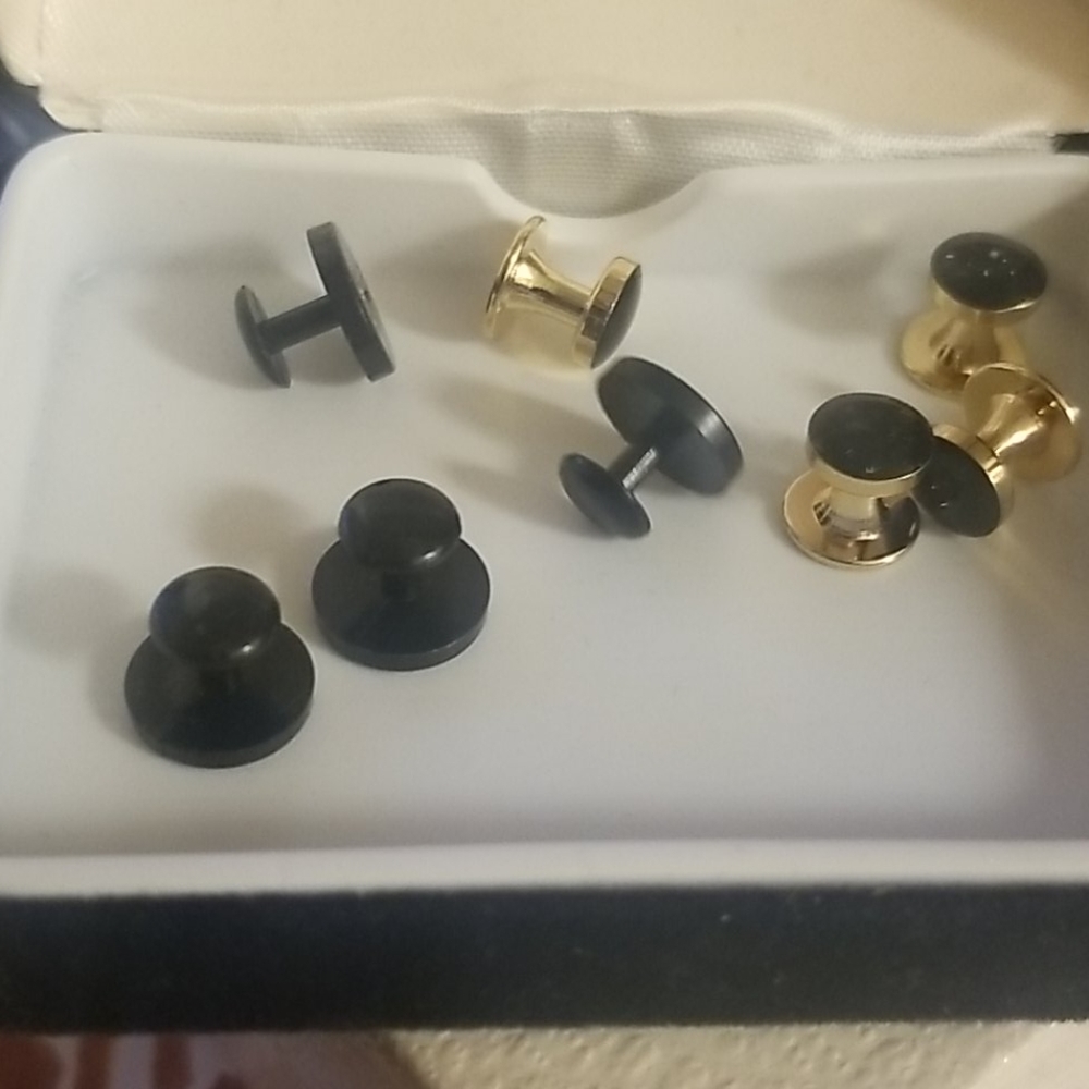 Vintage Swank Cuff Links And Button Set Pm 1623 - image 5